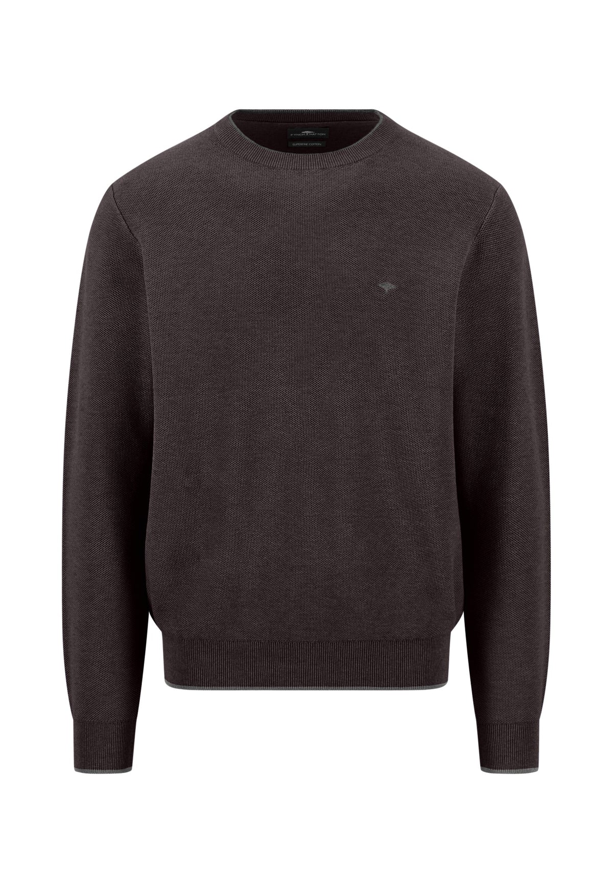 Fynch Hatton Brown Textured Crew Knit 1614 220 866