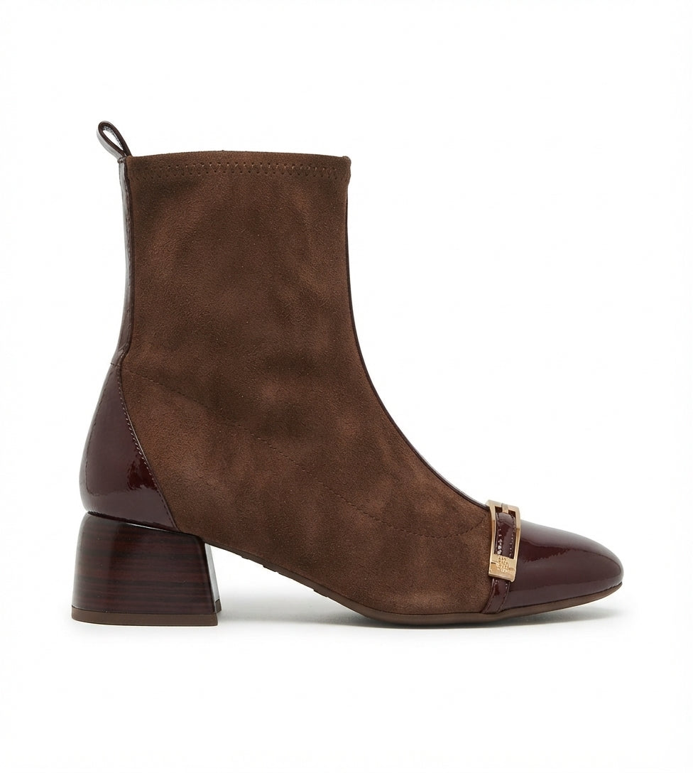 Hispanitas Brown Burgundy Ankle Boots BH1265016 Bordo