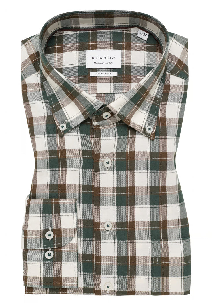 Eterna Green Check Shirt 1209 v11b 49