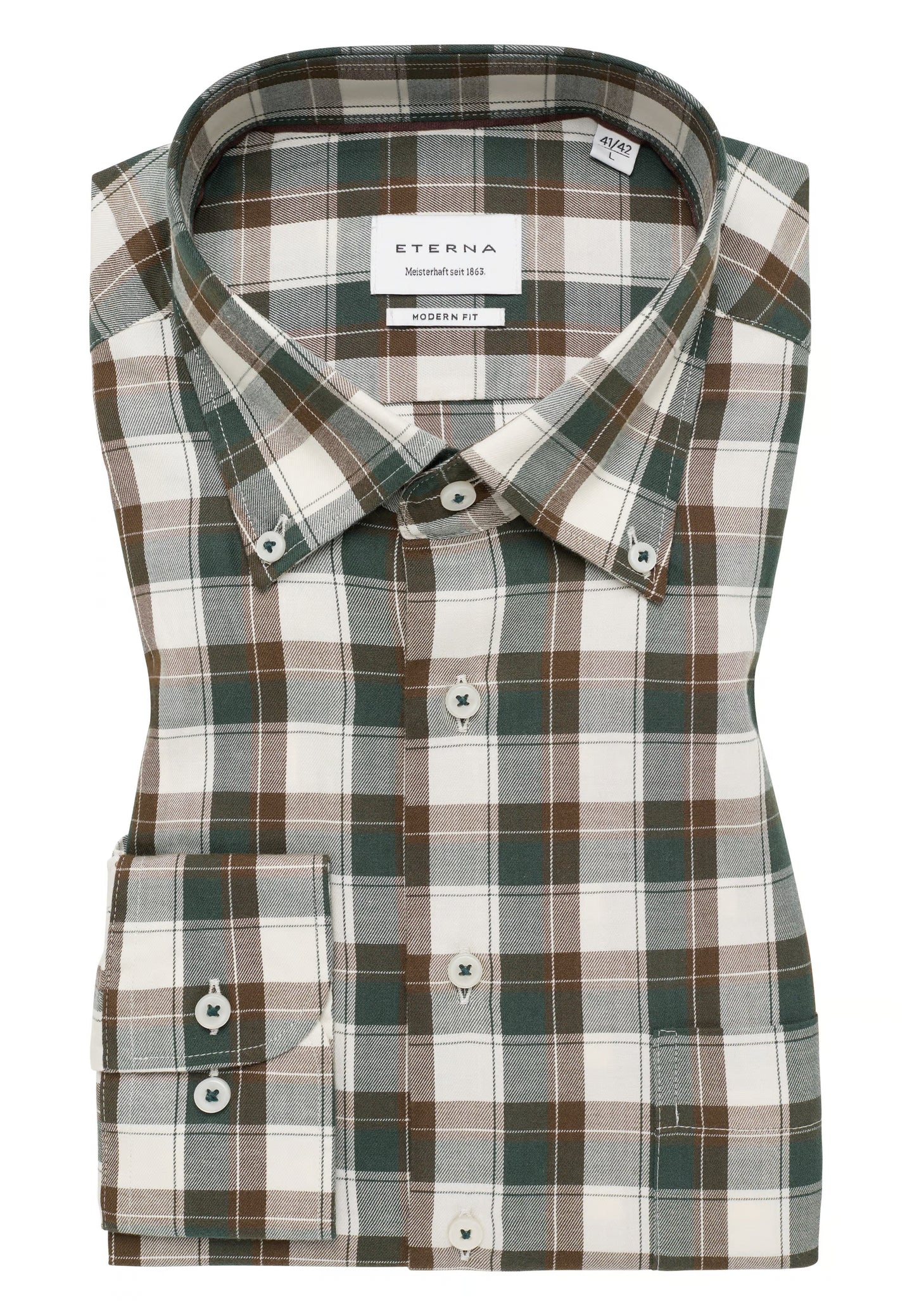 Eterna Green Check Shirt 1209 v11b 49