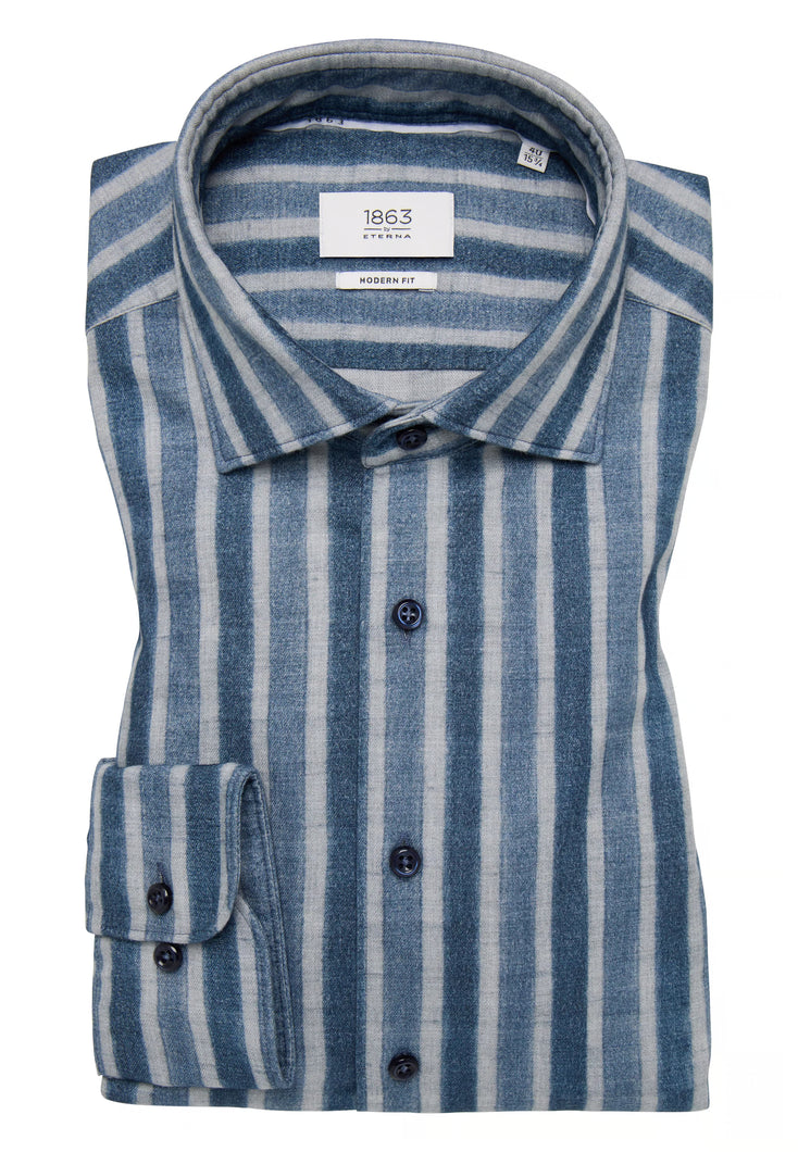 Eterna Striped Blue Shirt 1159 xs87 18