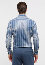 Load image into Gallery viewer, Eterna Striped Blue Shirt 1159 xs87 18