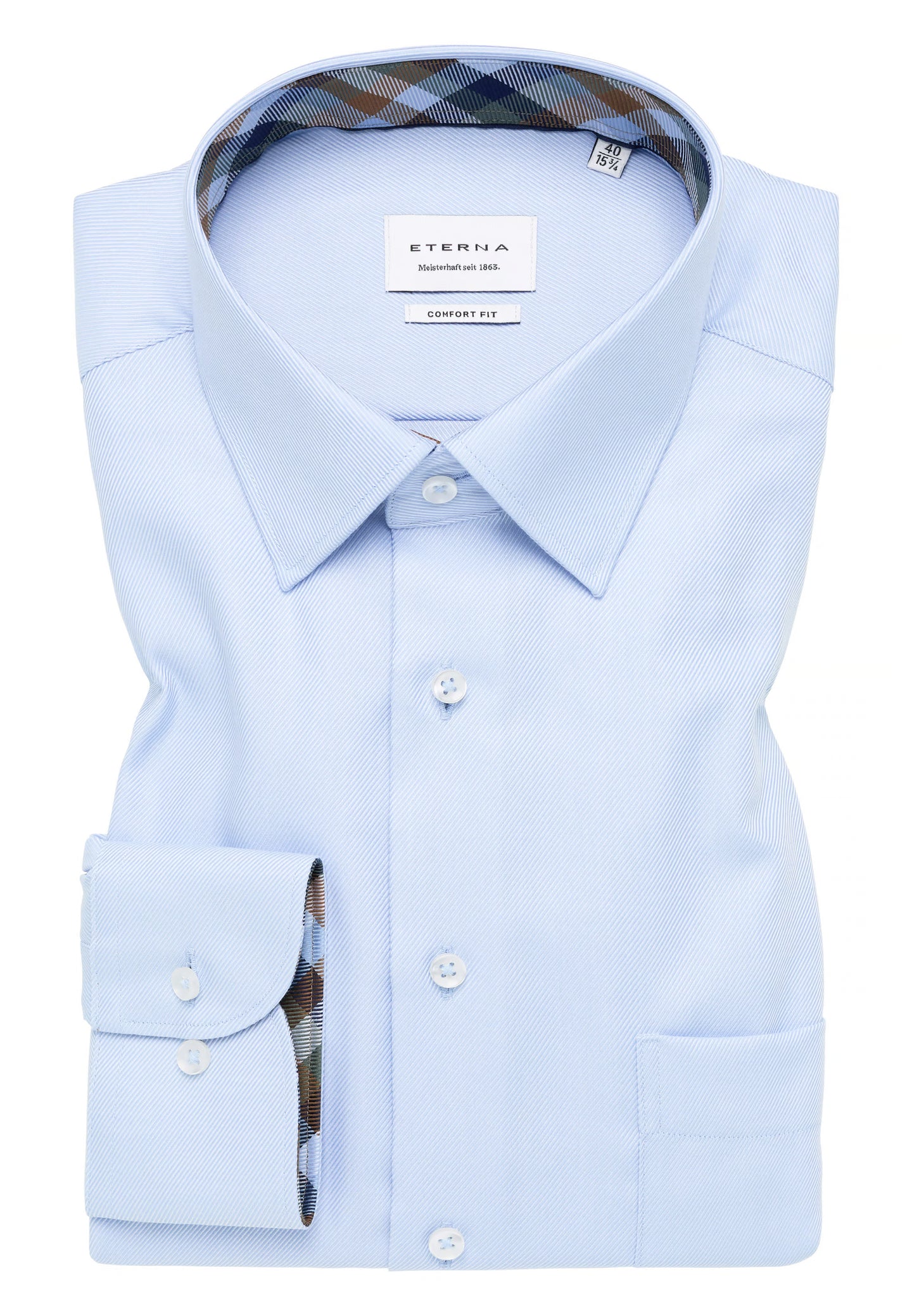 Eterna Light Blue Comfort Fit Shirt 1058 e141 11