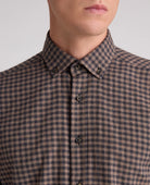 Remus Uomo Brown Navy Check Shirt 13404 47