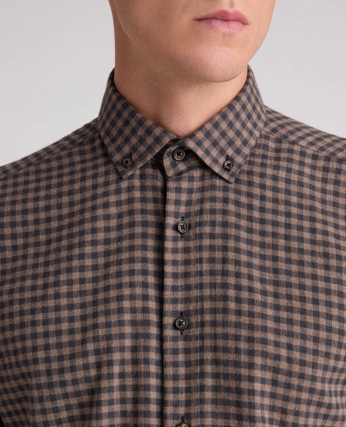 Remus Uomo Brown Navy Check Shirt 13404 47