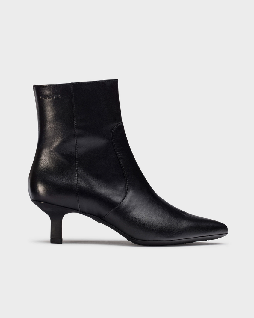 Wonders Pointed Toe Ankle Boot Black G-7111 Negro