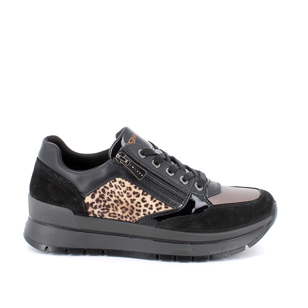 Igi Co Black Leopard Trainers 8676200