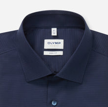 Load image into Gallery viewer, Olymp | Slim Body Fit Matte Sheen Textured Weave Shirt in Marine Navy | 2048 84 18