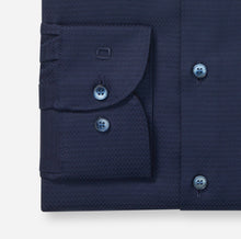 Load image into Gallery viewer, Olymp | Slim Body Fit Matte Sheen Textured Weave Shirt in Marine Navy | 2048 84 18