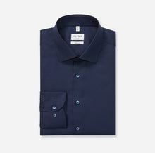 Load image into Gallery viewer, Olymp | Slim Body Fit Matte Sheen Textured Weave Shirt in Marine Navy | 2048 84 18