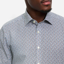 Load image into Gallery viewer, Olymp Blue Beige Print Shirt 2094 84 00