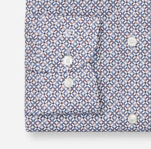 Load image into Gallery viewer, Olymp Blue Beige Print Shirt 2094 84 00