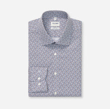 Load image into Gallery viewer, Olymp Blue Beige Print Shirt 2094 84 00