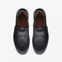 Load image into Gallery viewer, Clarks | Wide H Fit Smooth Leather Velcro Shoes in Black | Un Abode strap