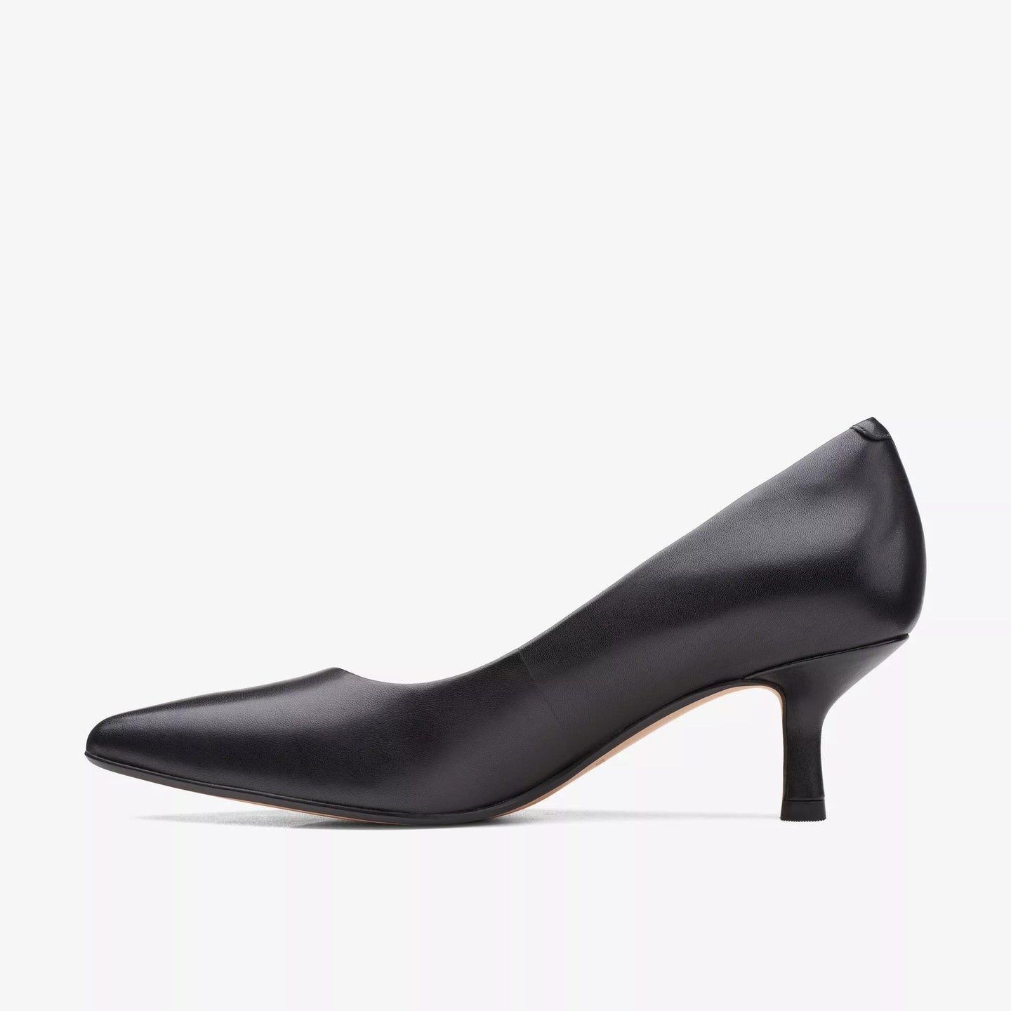 Clarks Violet55 Rae | 5.5cm Heel Court Shoes in Black Leather