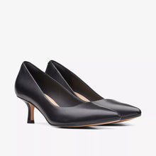 Load image into Gallery viewer, Clarks Violet55 Rae | 5.5cm Heel Court Shoes in Black Leather