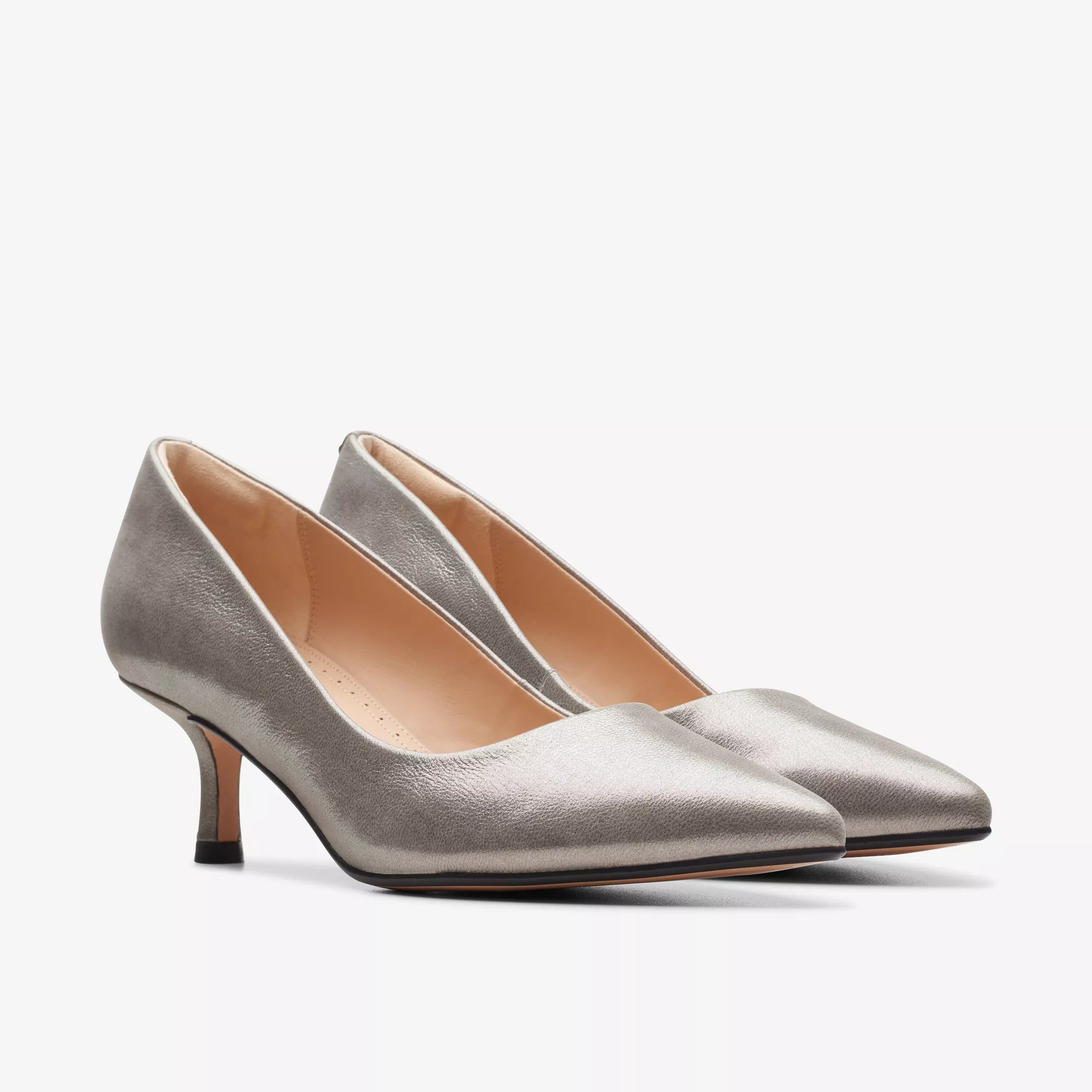 Clarks Violet55 Rae 5.5cm Heel Court Shoes in Metallic Donnellans