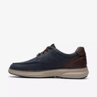 Clarks Leather Shoe in Navy Mullan Moc