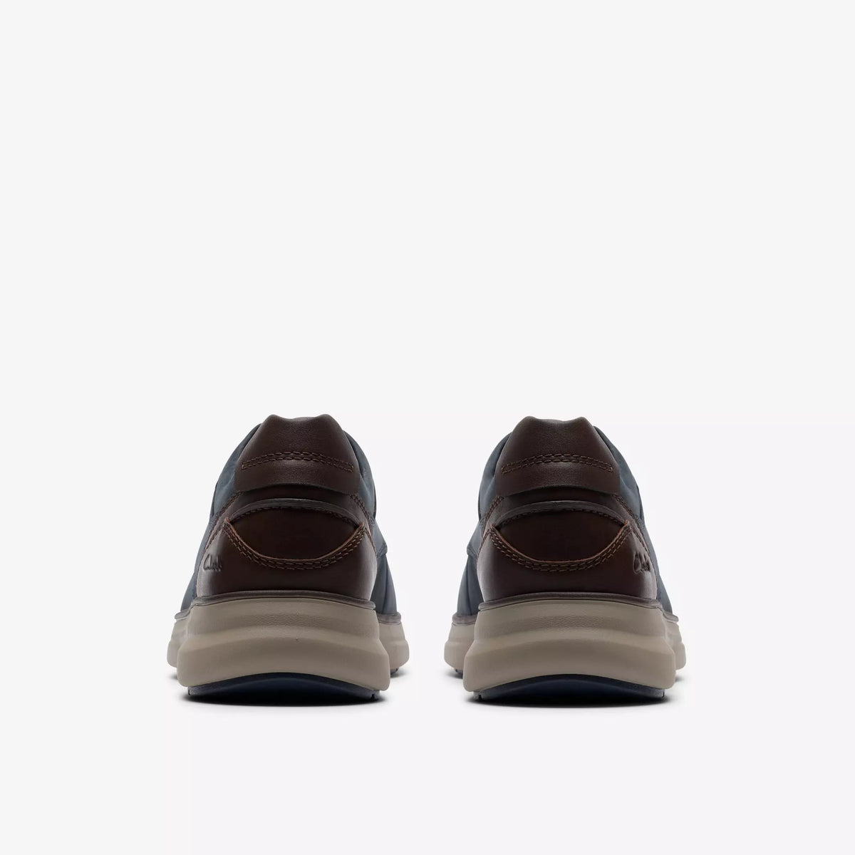 Clarks Leather Shoe in Navy Mullan Moc