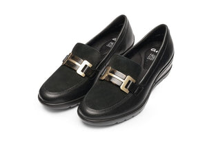 Ara Black Wedge Wide Shoe 12.50609.01