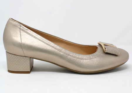 Bioeco Gold Block Heel Court Shoe 5632 2244+2763+1315
