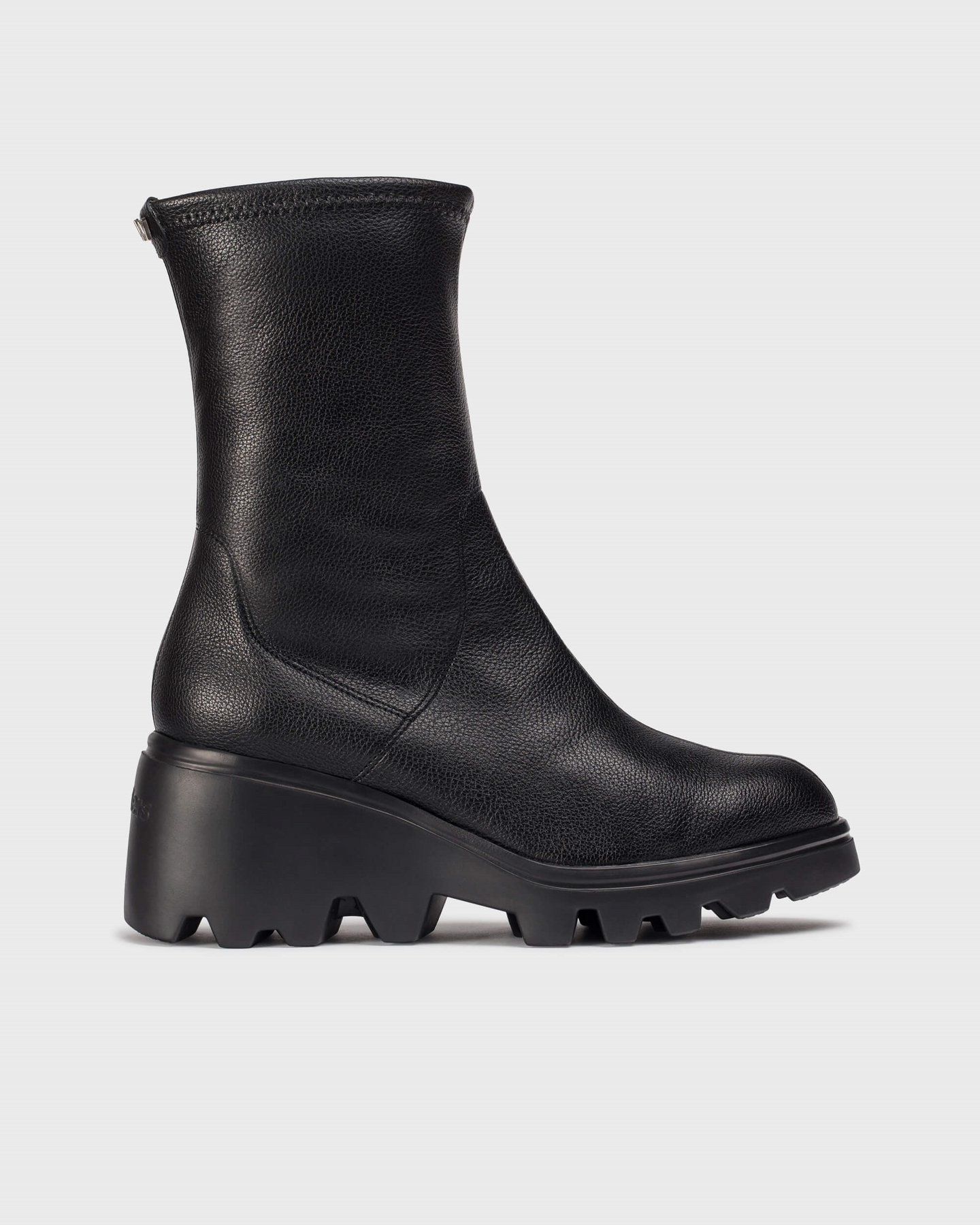 Wonders Wedge Leather Boot Black G 7017 