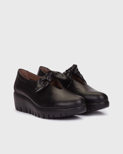 Wonders Black Wedge with Bow C-33159