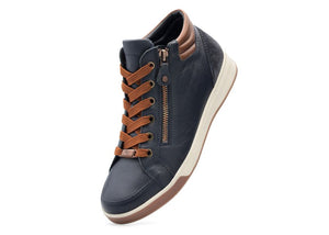 Ara | High Top Trainer Boots in Navy & Nuts | 12.24499.92