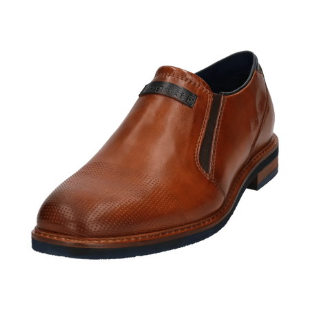 Bugatti | Slip On Formal Shoe in Cognac Brown with Punched Upper Detailing | 311 aes60 4100 6300