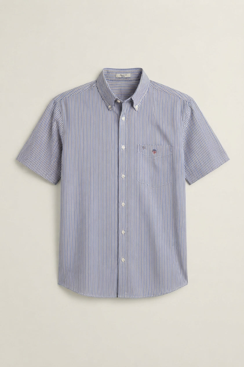 Gant Brown &amp; Blue Striped Shirt 3262003 260