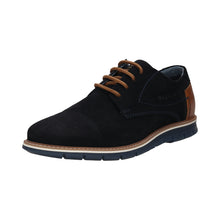 Load image into Gallery viewer, Bugatti 331 9711K 4100 | Navy Nubuck Shoe with Cognac Heel &amp; Lace Contrast