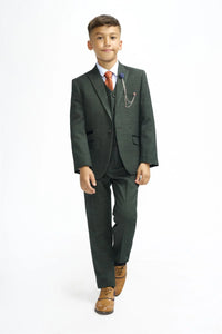 Cavani Caridi Olive Green 3 Piece Boys Suit