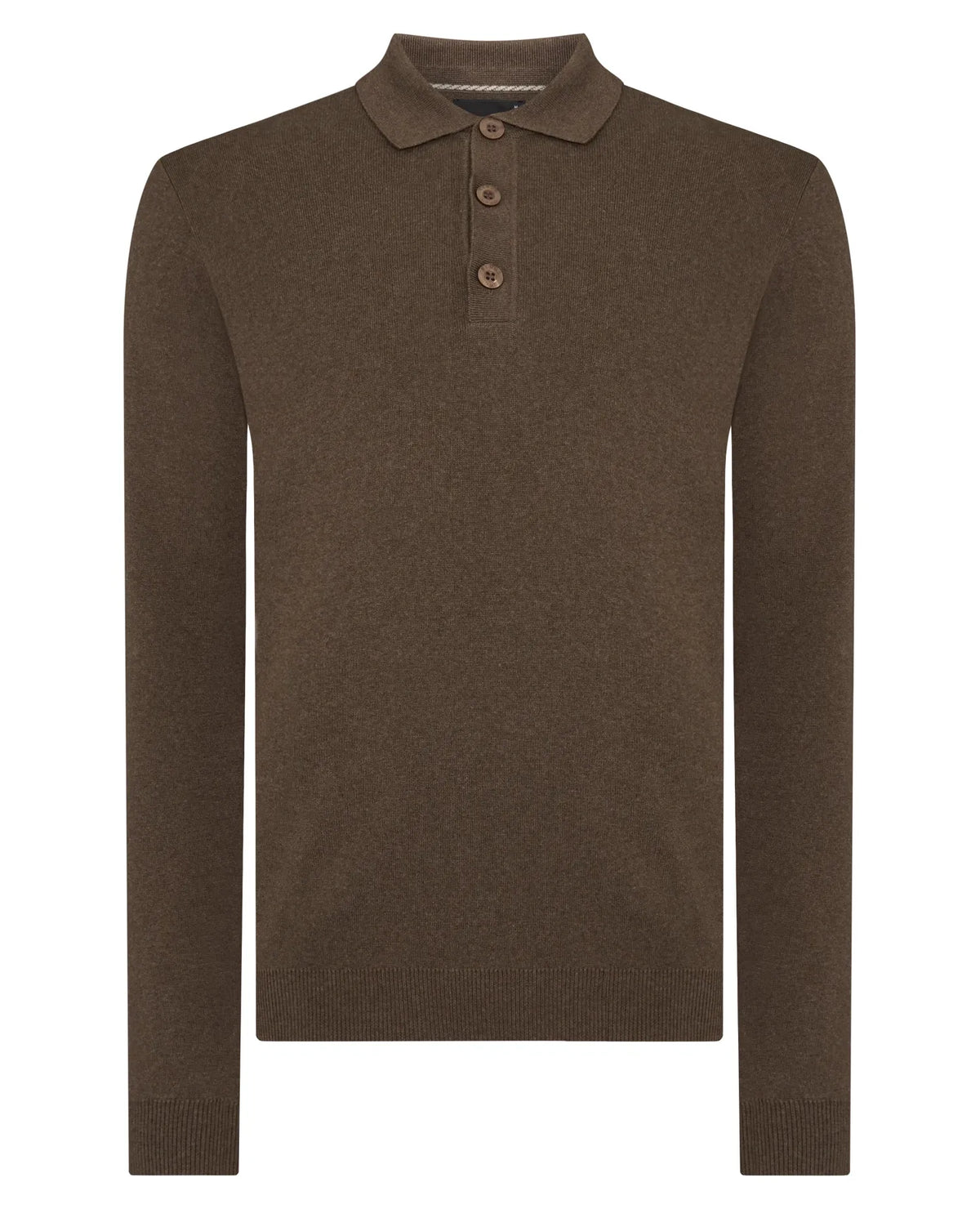 Remus Uomo Brown Long Sleeve Polo 58690 47