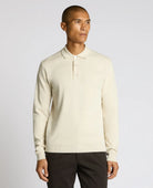 Remus Uomo Stone Beige Long Sleeve Polo 58690 91