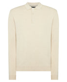Remus Uomo Stone Beige Long Sleeve Polo 58690 91