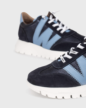 Load image into Gallery viewer, Wonders Wedge Trainers Blue Navy A-2476
