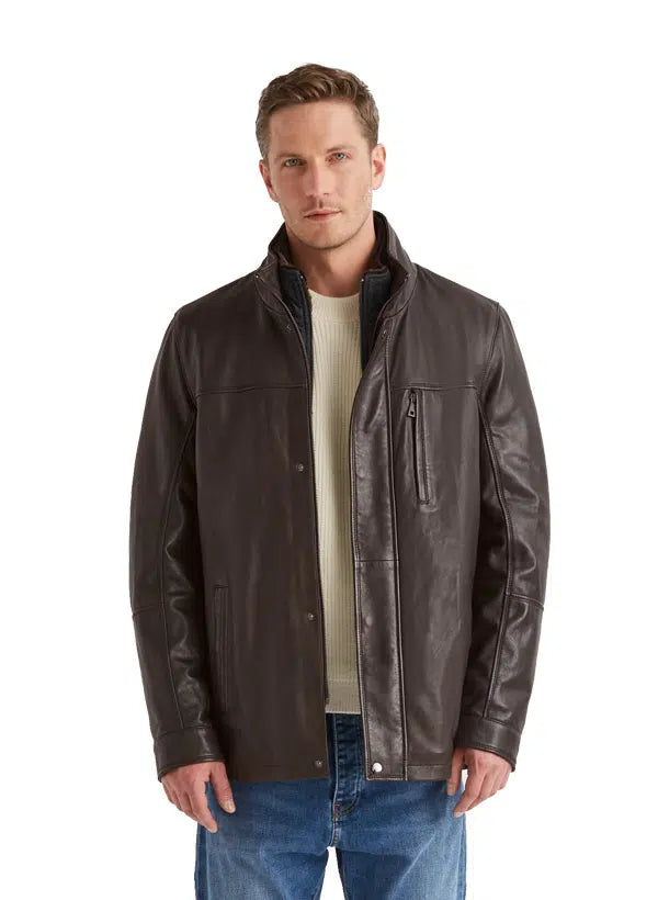 Milestone Brown Leather Jacket Bernardo 29