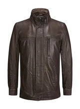 Load image into Gallery viewer, Milestone Brown Leather Jacket Bernardo 29