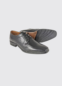 Dubarry Denzil | Leather Lace Up Shoe with Tramline Stitch in Black