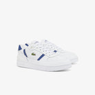 Lacoste White Blue Leather Trainers 48SMA0031 042