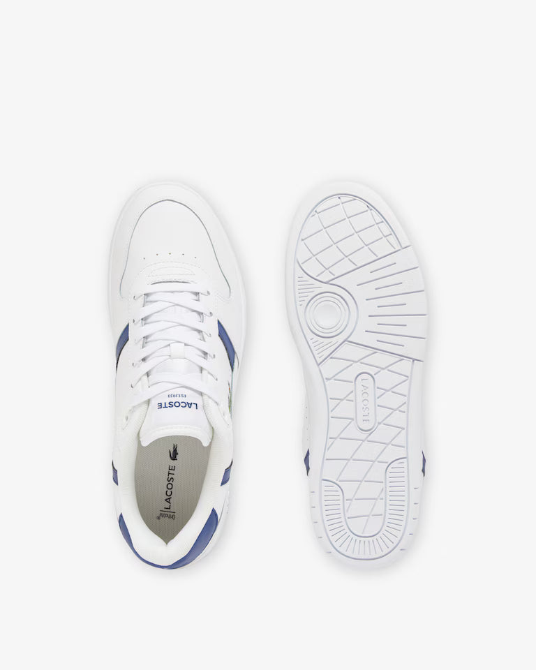 Lacoste White Blue Leather Trainers 48SMA0031 042