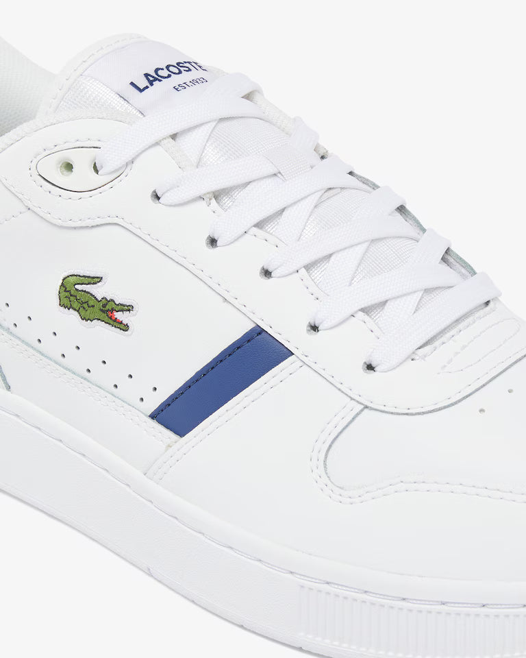 Lacoste White Blue Leather Trainers 48SMA0031 042