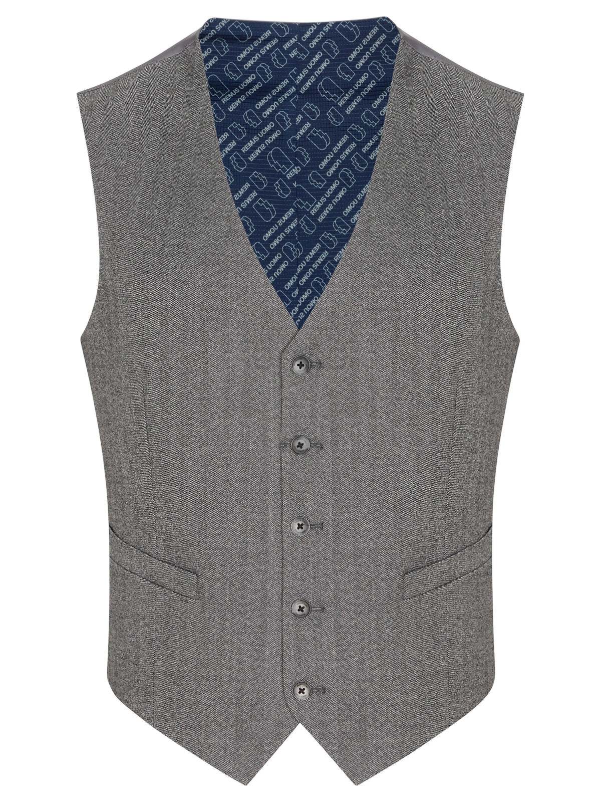 Remus Uomo Peppe Grey Waistcoat 52746 07