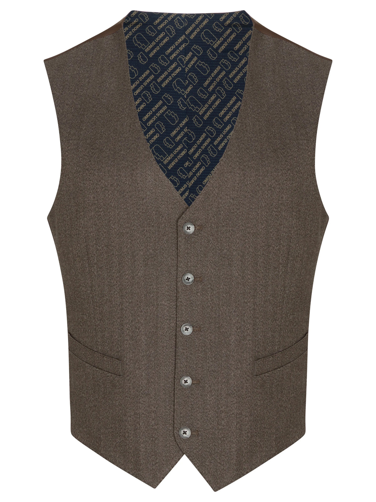 Remus Uomo Peppe Brown Waistcoat 52746 48