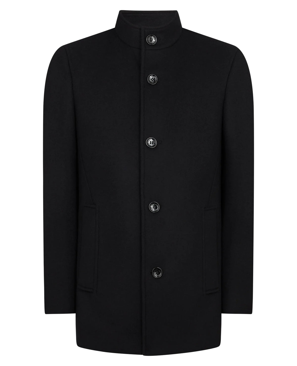 Remus Uomo Jonah Black Wool Coat 90374 00