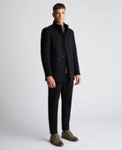 Remus Uomo Jonah Black Wool Coat 90374 00
