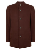 Remus Uomo Jonah Rust Dark Red Wool Coat 90374 68