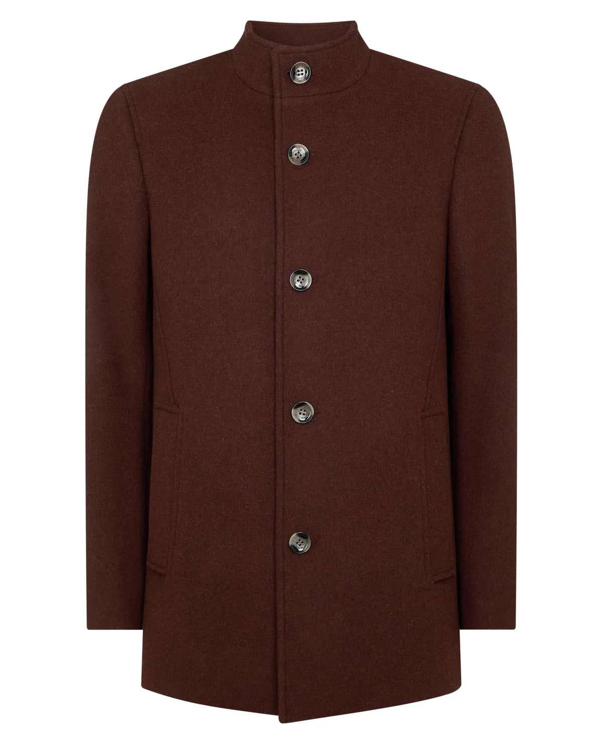 Remus Uomo Jonah Rust Dark Red Wool Coat 90374 68