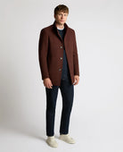 Remus Uomo Jonah Rust Dark Red Wool Coat 90374 68