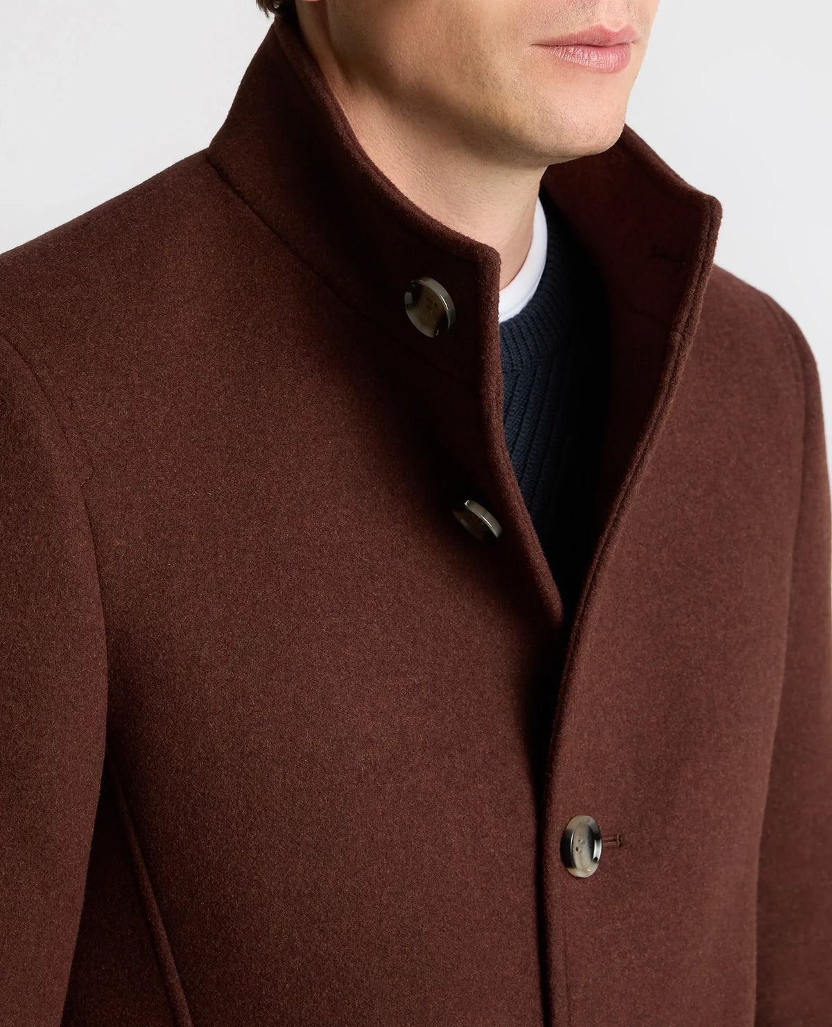 Remus Uomo Jonah Rust Dark Red Wool Coat 90374 68